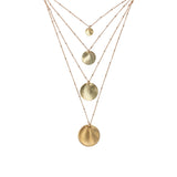 Brushed Disc on Ball Chain Necklace - - Necklaces - Ofina