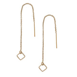 Geometric Ear Threaders (more shapes) - Square / Gold - Earrings - Ofina