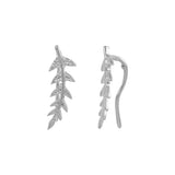 Leaf Ear Crawlers - Silver / Right - Earrings - Ofina