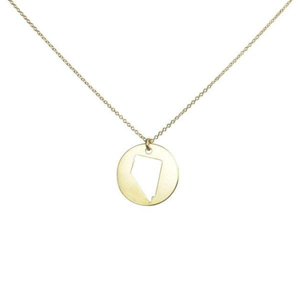 SALE - State Outline Necklace - Gold / NV - Necklaces - Ofina
