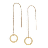 Geometric Ear Threaders (more shapes) - Flat Circle / Gold - Earrings - Ofina