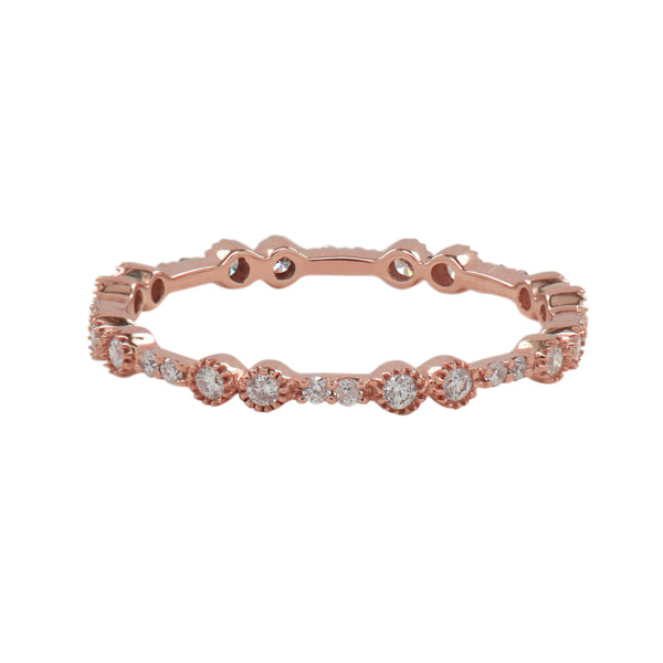 Alternating Size Diamond Band Ring - Rose Gold / 5 - Rings - Ofina