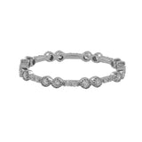 Alternating Size Diamond Band Ring - White Gold / 5 - Rings - Ofina