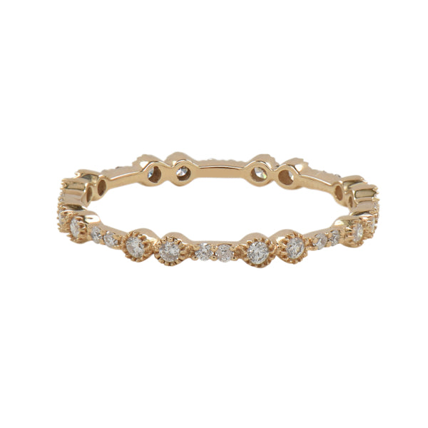 Alternating Size Diamond Band Ring - Yellow Gold / 5 - Rings - Ofina