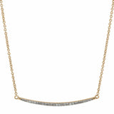 Thin Curved Bar Diamond Necklace - Yellow Gold - Necklaces - Ofina
