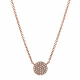 Pave Diamond Circle Necklace - Rose Gold - Necklaces - Ofina