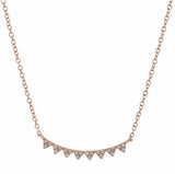 14k Diamond Chevron Necklace - Rose Gold - Necklaces - Ofina