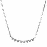 14k Diamond Chevron Necklace - White Gold - Necklaces - Ofina