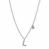 Bezel Diamond & Initial Necklace - - Necklaces - Ofina