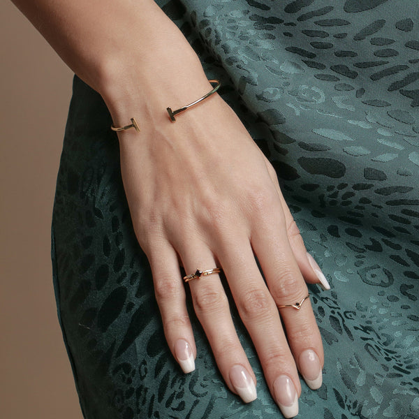 Double Bar Thin Cuff - - Bracelets - Ofina