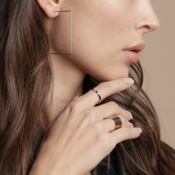 Infinity Square Hoops - - Earrings - Ofina