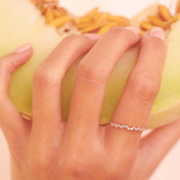10k Solid Gold CZ ZigZag Ring - - Rings - Ofina