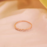 10k Solid Gold CZ ZigZag Ring - - Rings - Ofina