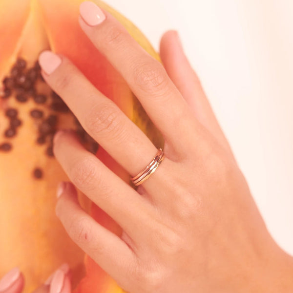 10k Solid Gold Hammered Band - - Rings - Ofina