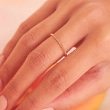 10k Solid Gold Beaded Ring - - Rings - Ofina