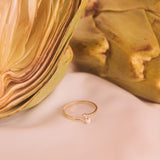 10k Solid Gold Opal / CZ Ring - - Rings - Ofina
