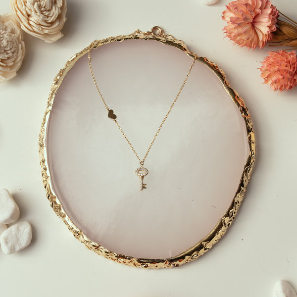 14k Solid Gold Key to Heart Bracelet - - Bracelets - Ofina
