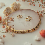 10k Solid Gold Ribbed Huggies - - Earrings - Ofina