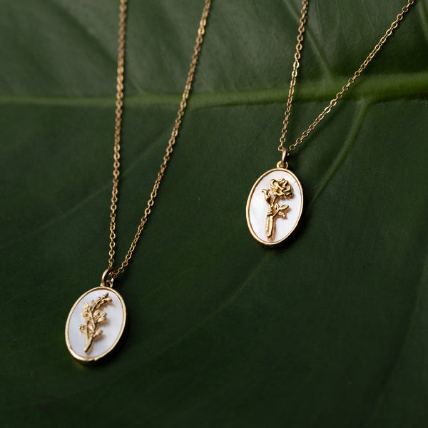 Birth Flower Necklace - - Necklaces - Ofina