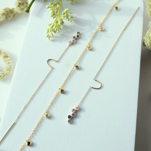 Tiny Multi-CZ Colorful Bezel Drop Choker - - Necklaces - Ofina
