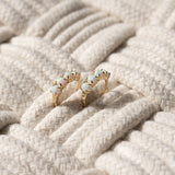 10k Solid Gold Opal Huggies - - Earrings - Ofina