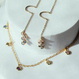Tiny Multi-CZ Colorful Bezel Drop Choker - - Necklaces - Ofina