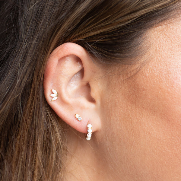 Single CZ / Opal Studs - - Earrings - Ofina