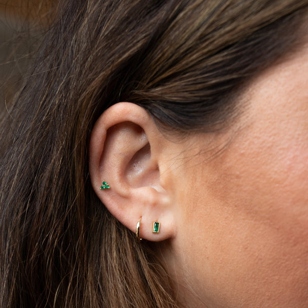 Green Tri-CZ Prong Studs - - Earrings - Ofina
