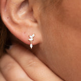 Stacked CZ Marquis Duo w/ CZ Drop Studs - - Earrings - Ofina