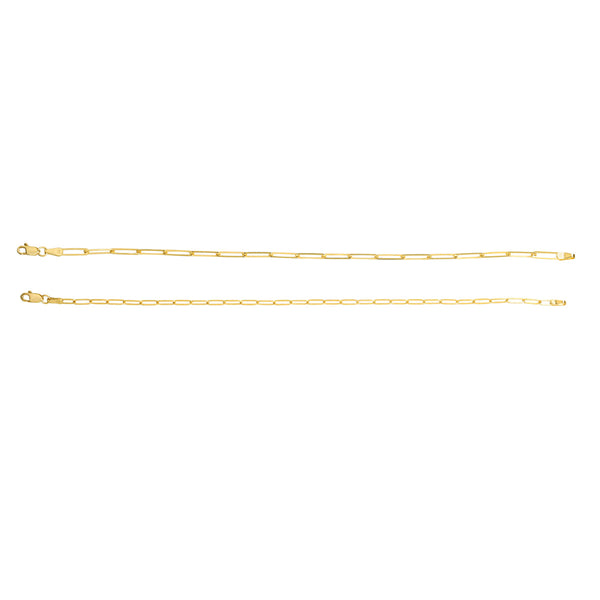 14k Solid Gold Thick Paperclip Bracelet - - Bracelets - Ofina