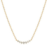 14K Curved Multi Diamond Necklace - - Necklaces - Ofina