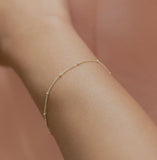 14k Solid Gold Ball Chain Bracelet - - Bracelets - Ofina