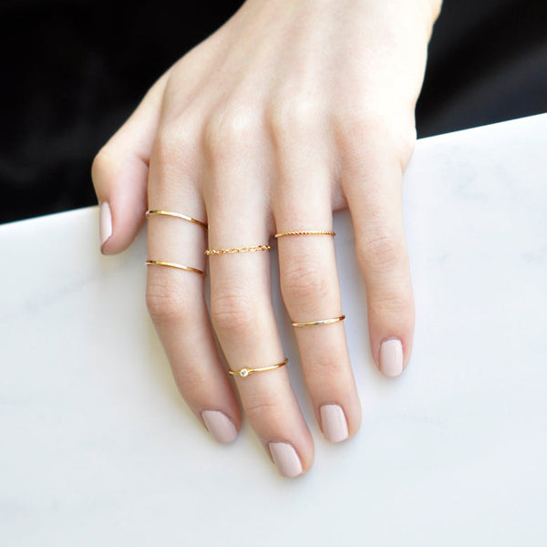 Hammered Band Ring - - Rings - Ofina