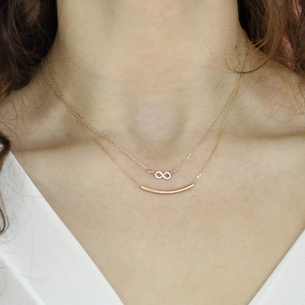Curved Tube Necklace - - Necklaces - Ofina
