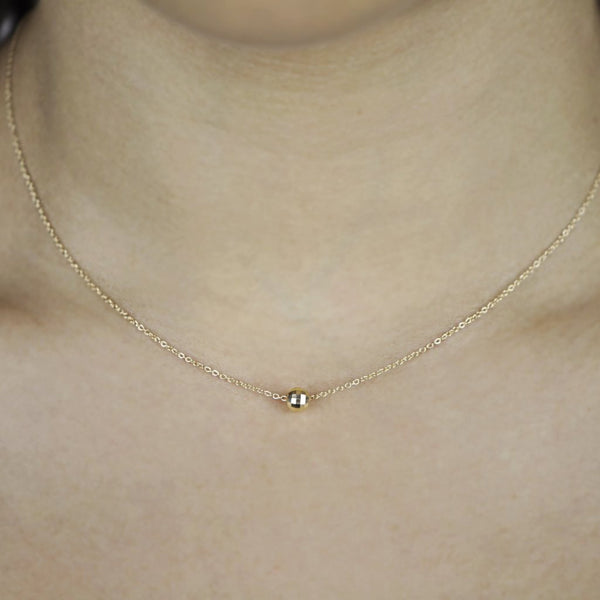 SALE - Solid Gold Faceted Mirror Ball Necklace - - Necklaces - Ofina