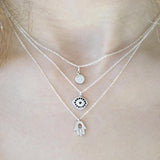 CZ Black Evil Eye Necklace - - Necklaces - Ofina