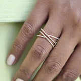 14k Diamonds Swirl Ring - - Rings - Ofina