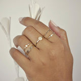 10k Solid Gold CZ Circle Ring - - Rings - Ofina