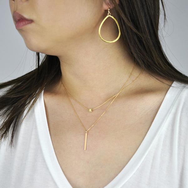 14k Solid Gold Single Stardust Necklace - - Necklaces - Ofina