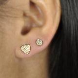 Diamonds Pave Rounded Triangle Stud Earring - - Earrings - Ofina