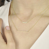Diamonds Bar Necklace - - Necklaces - Ofina