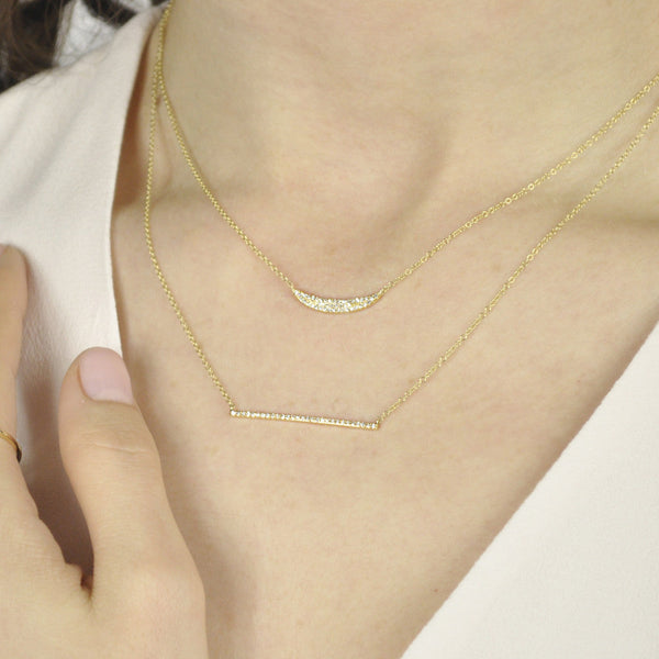 Diamonds Bar Necklace - - Necklaces - Ofina