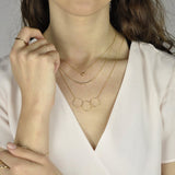 Triple Diamond Cut Circles Necklace - - Necklaces - Ofina