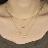 14k Solid Gold Triple Stardust Necklace - - Necklaces - Ofina