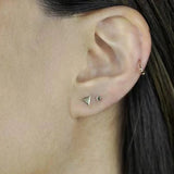10k Solid Gold Triangle Studs - - Earrings - Ofina