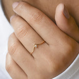 CZ Chevron Ring - - Rings - Ofina