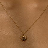 Black CZ Evil Eye Starburst Necklace - - Necklaces - Ofina