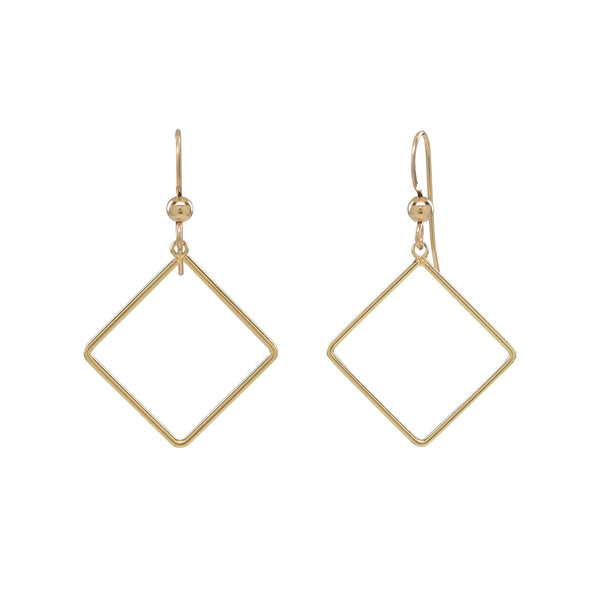 Square Outline Earrings - Open Square Earrings - Earrings - Ofina