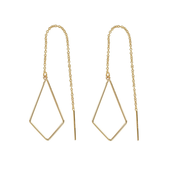 Geometric Ear Threaders (more shapes) - Earrings - Kite - Kite / Gold - Azil Boutique