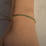 CZ Emerald Green Tennis Bracelet - - Bracelets - Ofina